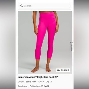 Lululemon Align Sonic Pink Leggings